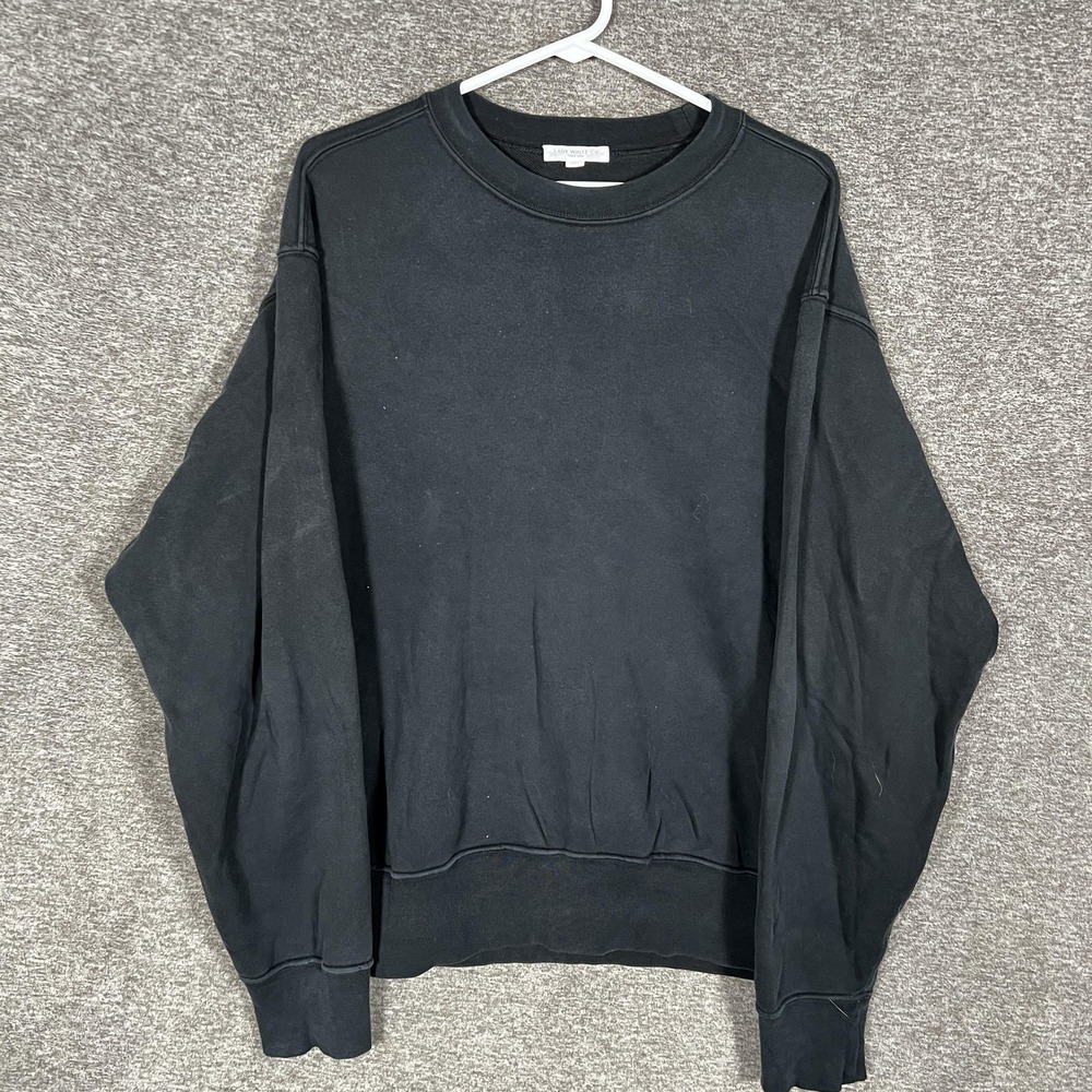 Lady White Co Sweatshirt Mens Medium Black‎ Crewneck Pullover Cotton Made USA